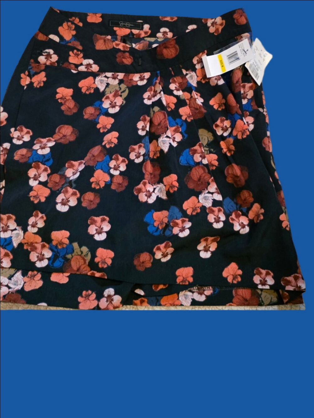 4/$67 Deal! NWT Black Skirt with Floral Print